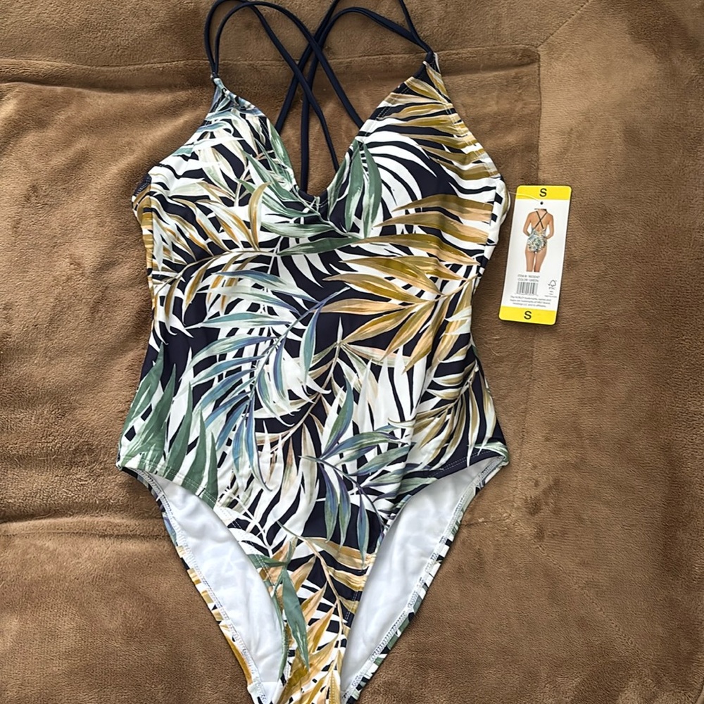 🌴Hurley Ladies' One-Piece Swimsuit, UPF 50+, Cayman Palms Size S